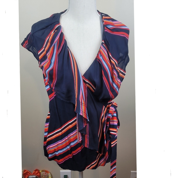 Tory Burch Adelia Wrap Top size 4 - Picture 2 of 7